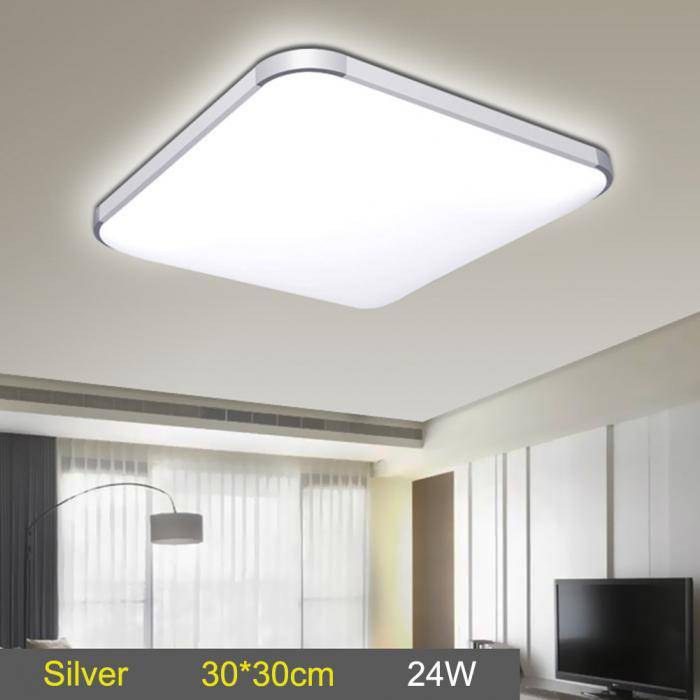 Plafonnier LED carré aux bords arrondis chromé Energy - vue 4 sur 5