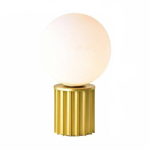 Lampe à poser design en métal doré avec boule blanche LED - vue 8 sur 7