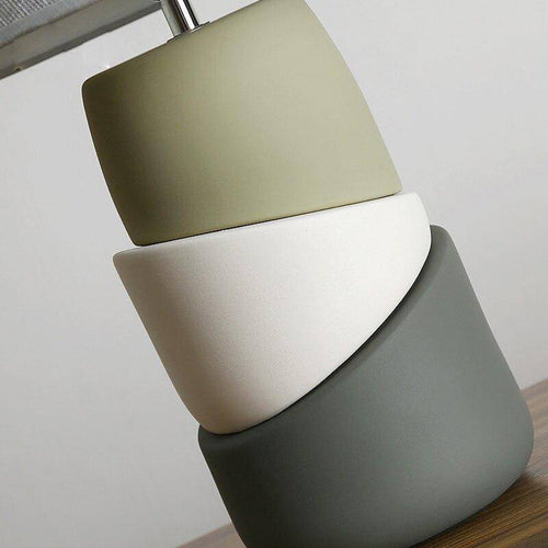 Lampe de chevet en céramique design avec abat-jour en tissu - vue 3 sur 4