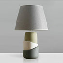 Lampe de chevet en céramique design avec abat-jour en tissu