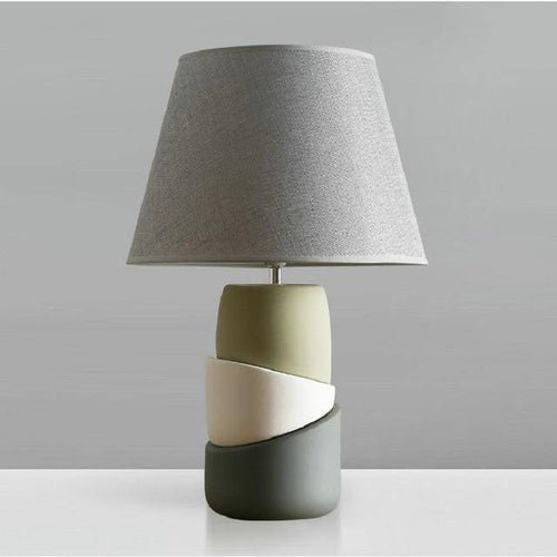 Lampe de chevet en céramique design avec abat-jour en tissu - vue 2 sur 4