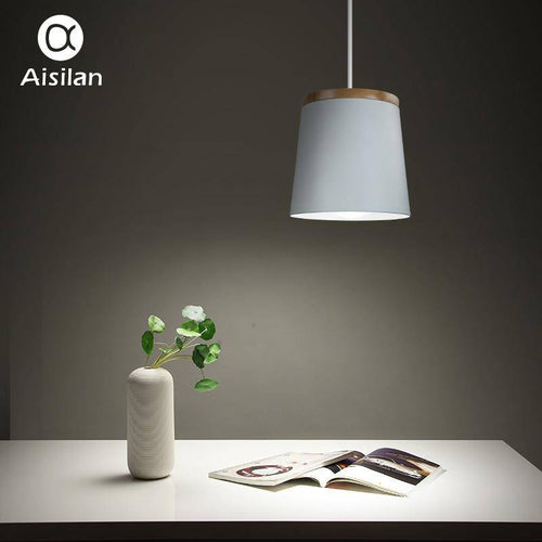 Suspension design bois et métal blanc Aisilan - vue 2 sur 7