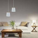 Suspension design bois et métal blanc Aisilan