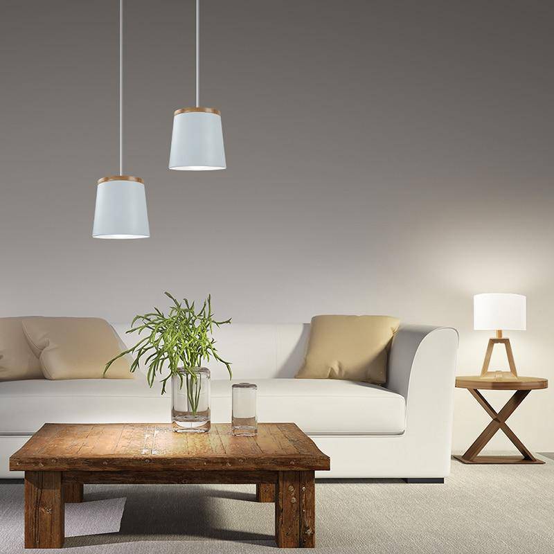 Suspension design bois et métal blanc Aisilan - vue 4 sur 7