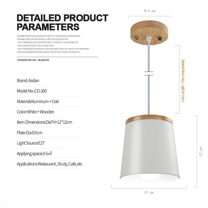 Suspension design bois et métal blanc Aisilan - vue 5 sur 7