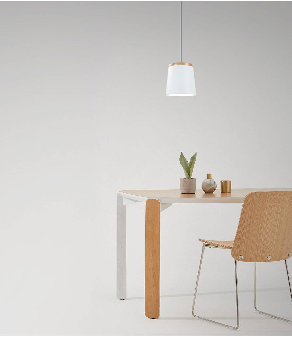 Suspension design bois et métal blanc Aisilan - vue 7 sur 7