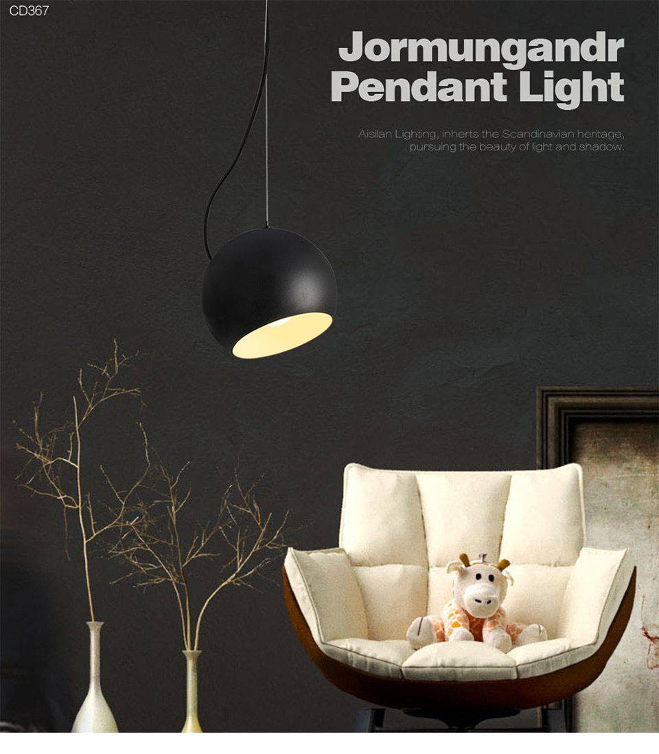 Suspension en boule design noire Solid - vue 4 sur 6