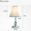 Lampe de chevet à poser avec abat-jour et base fleuri colorée