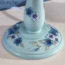 Lampe de chevet à poser avec abat-jour et base fleuri colorée
