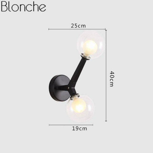Applique murale design doré avec boule en verre Sconce - vue 8 sur 7