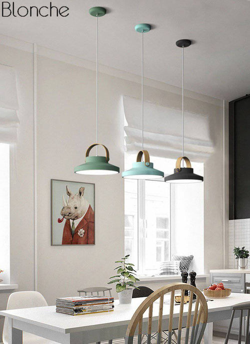 Suspension design LED en bois et métal Moderna - vue 17 sur 21