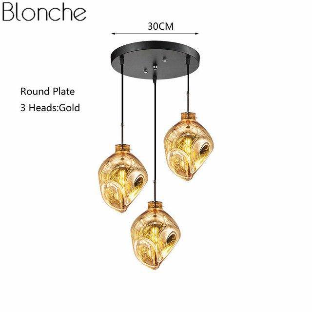 Suspension design LED en verre de couleur déformé Lava - vue 16 sur 16