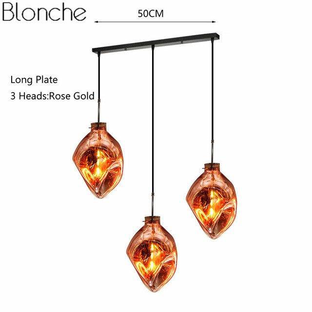 Suspension design LED en verre de couleur déformé Lava - vue 11 sur 16