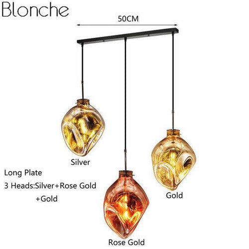 Suspension design LED en verre de couleur déformé Lava - vue 15 sur 16