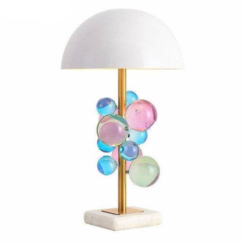Lampe à poser base marbre et abat-jour métal Ball - vue 4 sur 7