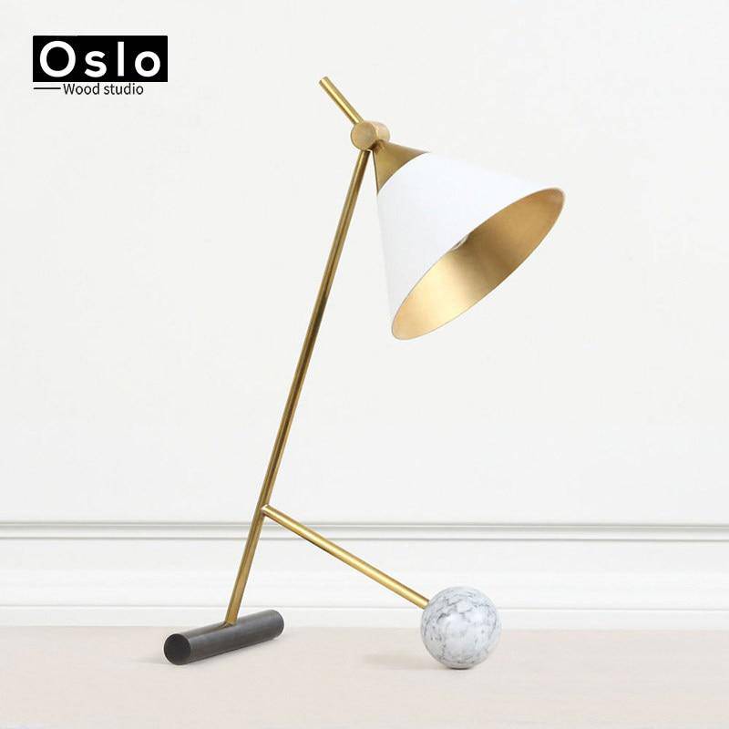Lampe à poser moderne en métal et marbre et pied chromé Hotel - vue 4 sur 9
