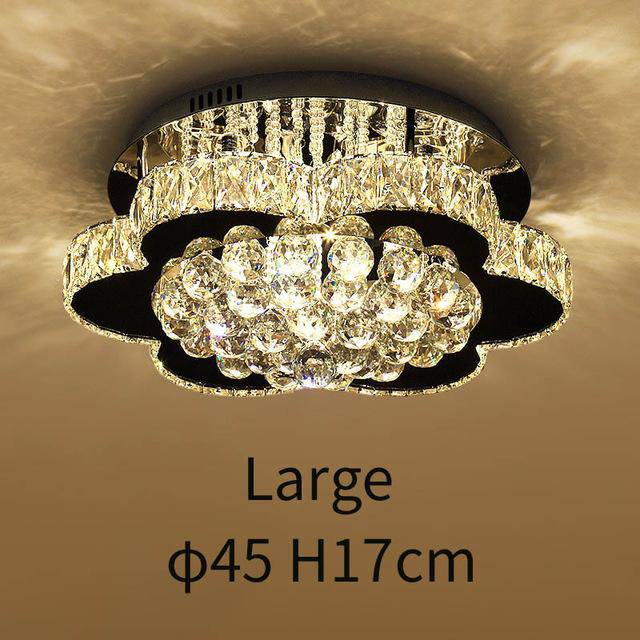 Plafonnier LED en cristal en forme de fleur - vue 2 sur 8
