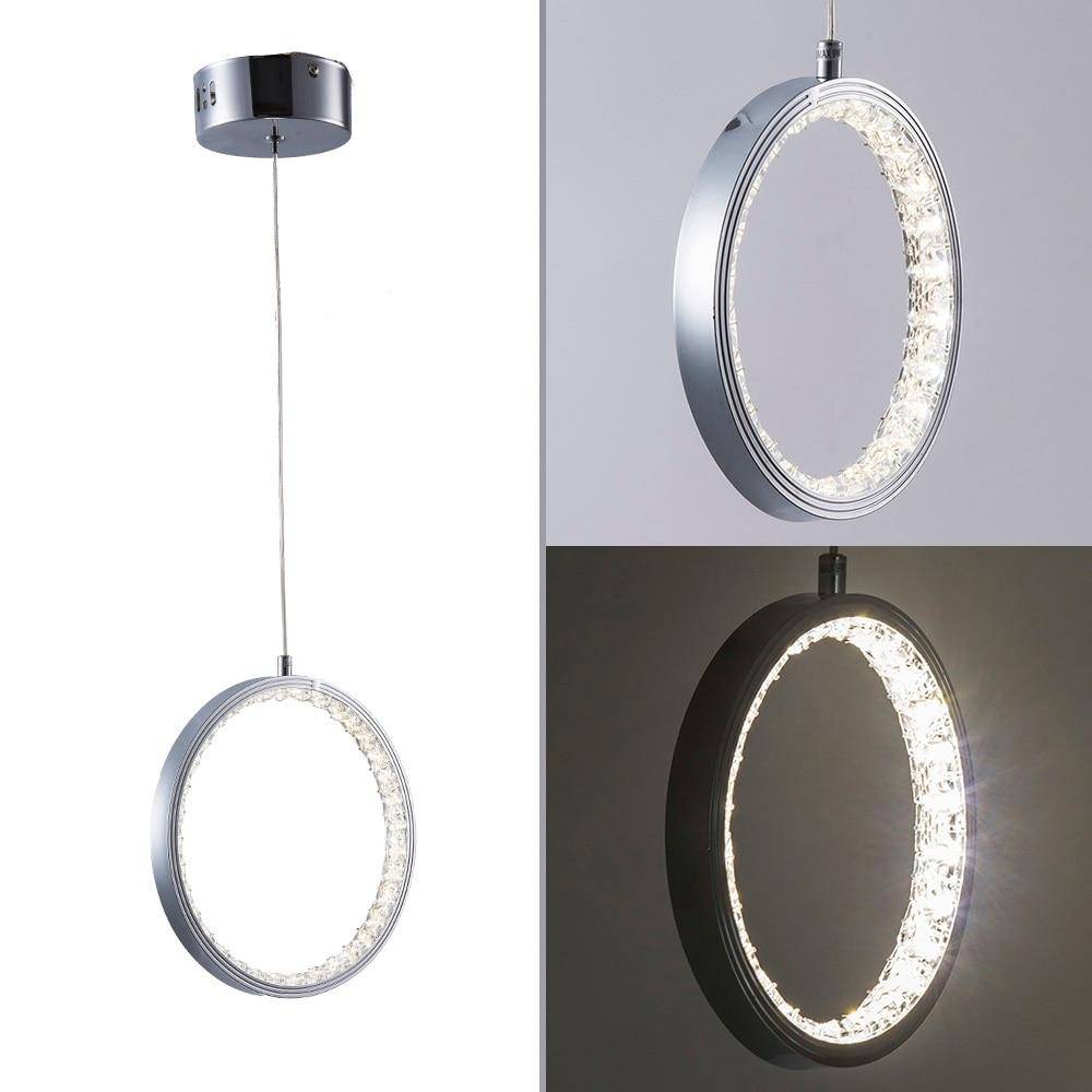 Suspension design LED cercle cristal - vue 2 sur 4