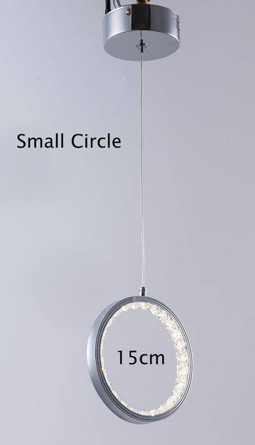 Suspension design LED cercle cristal - vue 3 sur 4