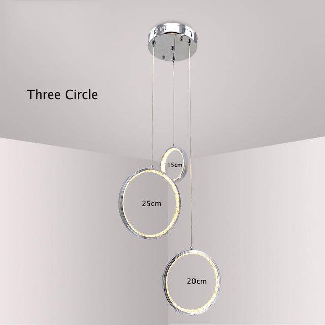 Suspension design LED cercle cristal - vue 4 sur 4