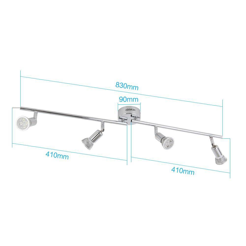 Barre à 4 spots LED chromée - vue 6 sur 7