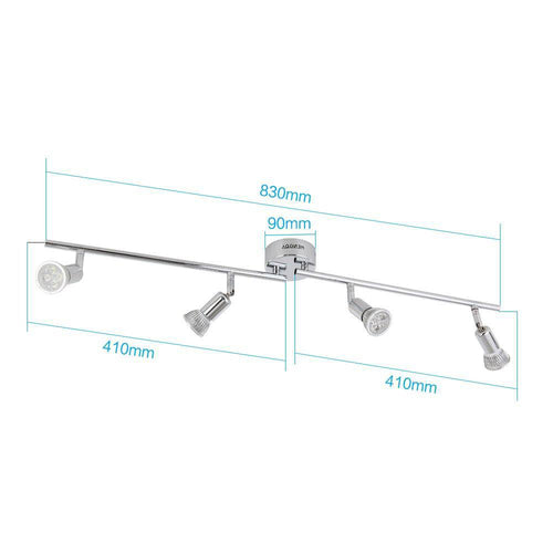 Barre à 4 spots LED chromée - vue 6 sur 7