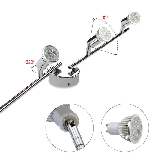 Barre à 4 spots LED chromée - vue 3 sur 7