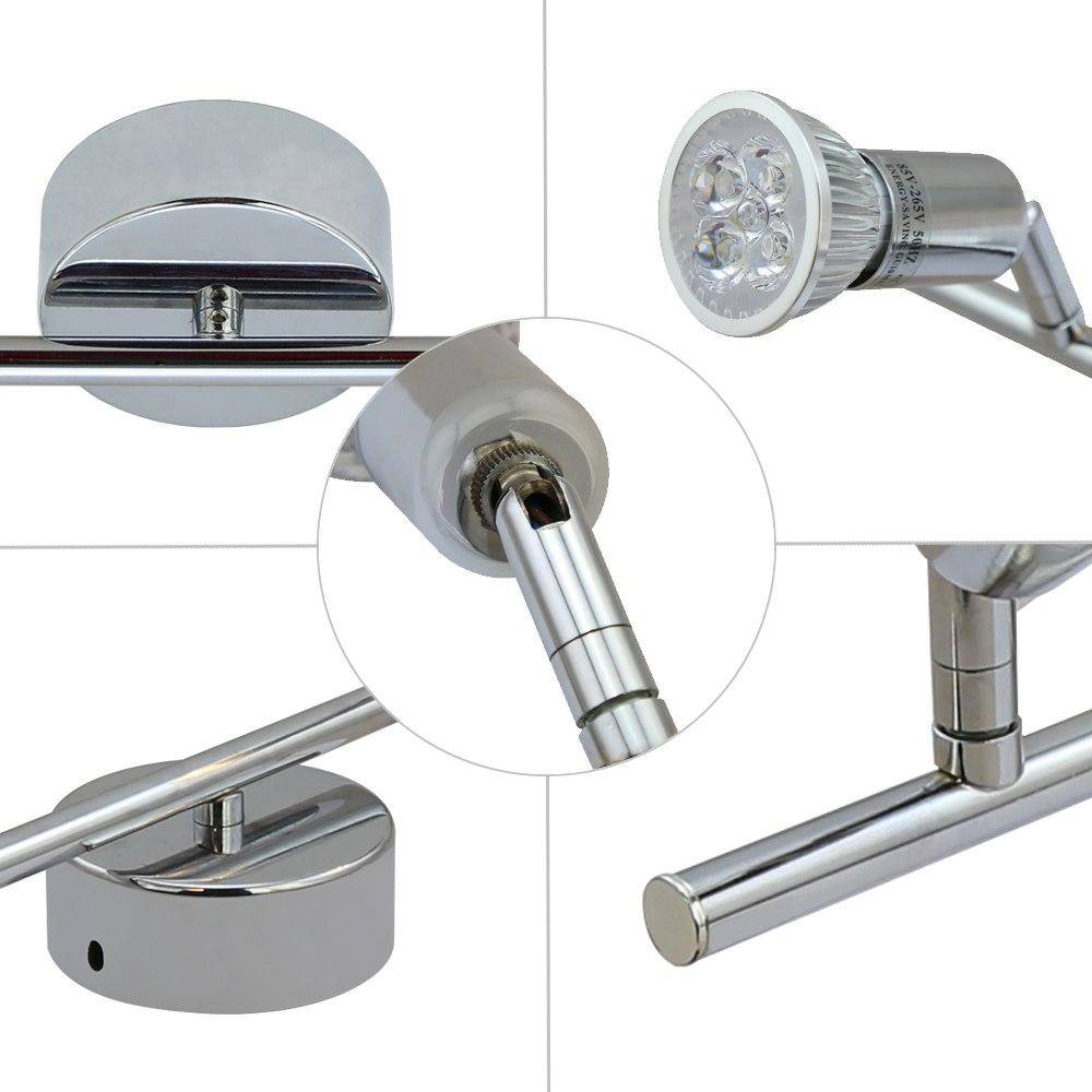 Barre à 4 spots LED chromée - vue 4 sur 7