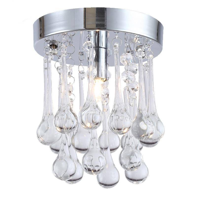Plafonnier LED chromé et gouttes en cristal - vue 7 sur 7