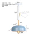 Suspension LED demi boule style industriel avec support en bos