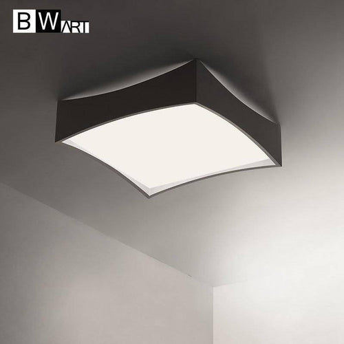 Plafonnier design LED carré bords arrondis et blanc Bwart - vue 2 sur 4