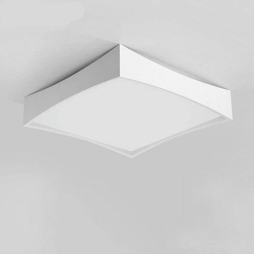 Plafonnier design LED carré bords arrondis et blanc Bwart - vue 3 sur 4