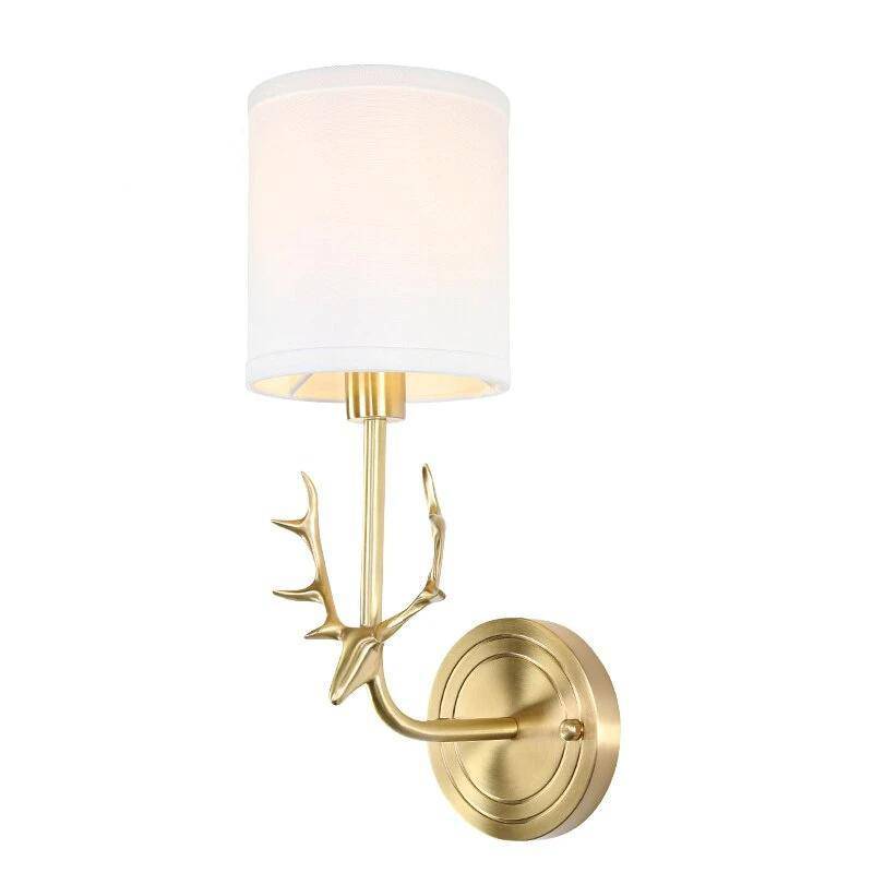 Applique murale design LED en métal style cerf doré - vue 4 sur 4