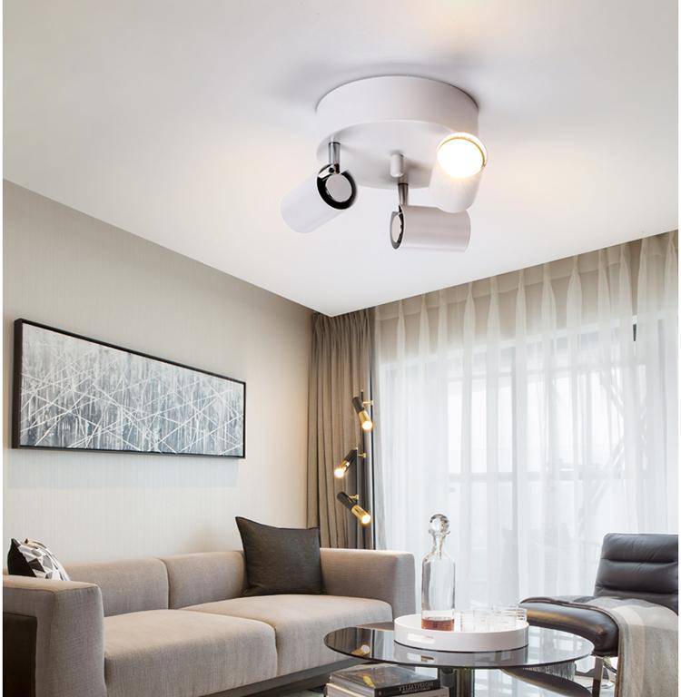 Plafonnier rond à spots LED ajustable - vue 5 sur 8