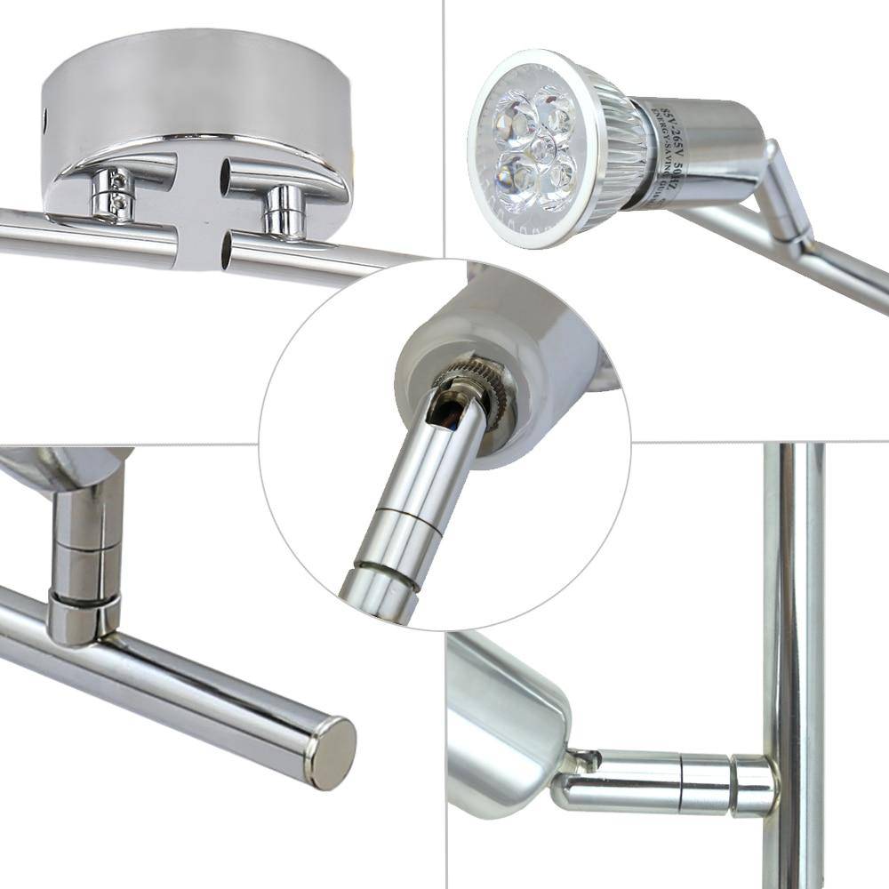 Plafonnier chromé barre à spots LED Indoor - vue 9 sur 11