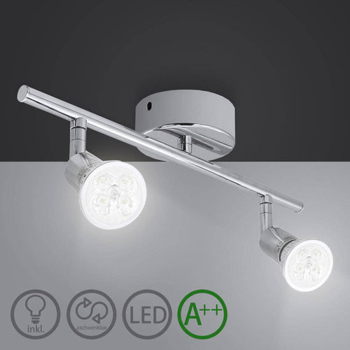 Plafonnier chromé barre à spots LED Indoor - vue 2 sur 11