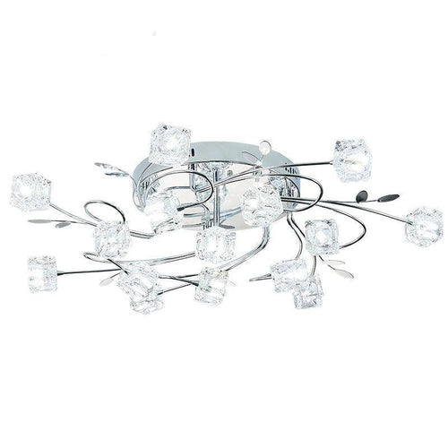 Plafonnier LED chromée avec cubes en verre - vue 4 sur 7