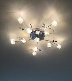 Plafonnier LED chromée avec cubes en verre - vue 7 sur 7