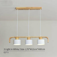 Suspension moderne à LED en bois et abat-jour (plusieurs couleurs)