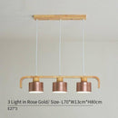 Suspension moderne à LED en bois et abat-jour (plusieurs couleurs)