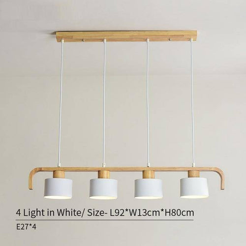 Suspension moderne à LED en bois et abat-jour (plusieurs couleurs) - vue 11 sur 15