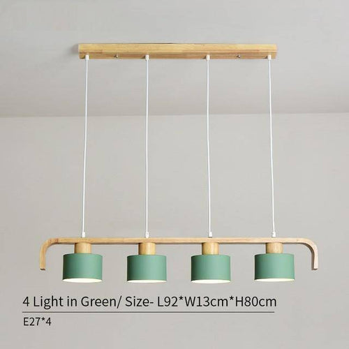 Suspension moderne à LED en bois et abat-jour (plusieurs couleurs) - vue 15 sur 15