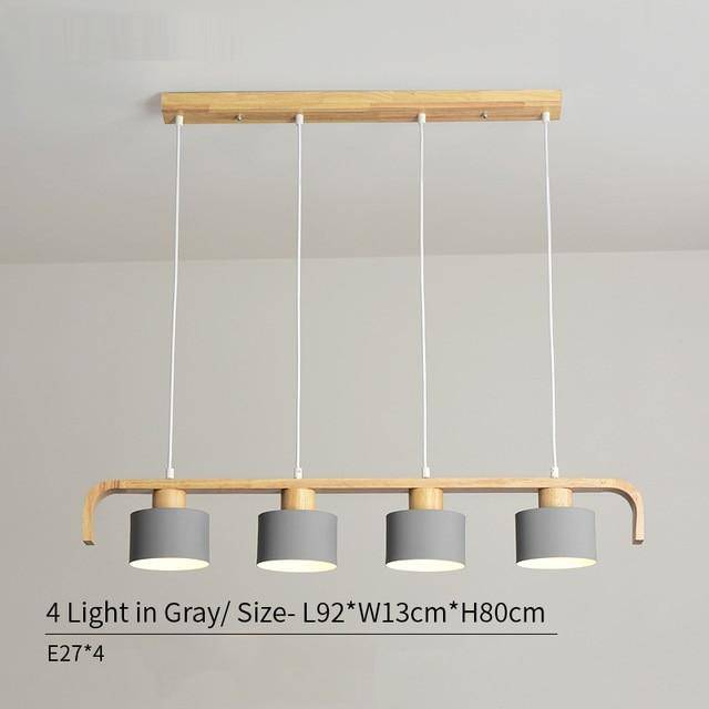 Suspension moderne à LED en bois et abat-jour (plusieurs couleurs) - vue 13 sur 15