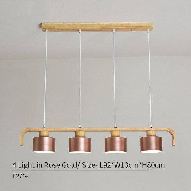 Suspension moderne à LED en bois et abat-jour (plusieurs couleurs) - vue 12 sur 15
