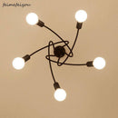 Plafonnier design LED en métal avec plusieurs points lumineux