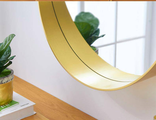 Miroir mural rond à bord coloré en métal - vue 4 sur 9