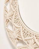 Miroir mural décoratif rond en tissu Macrame