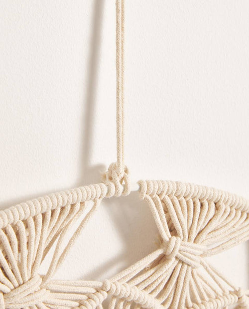 Miroir mural décoratif rond en tissu Macrame - vue 5 sur 8