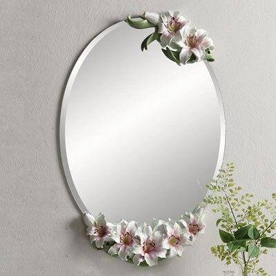 Miroir mural ovale à fleurs Lilies - vue 7 sur 6