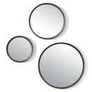 Miroir mural rond en bois (plusieurs tailles)